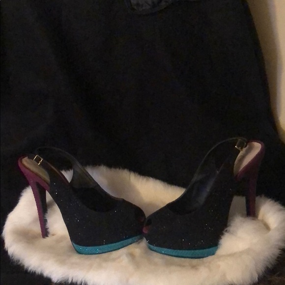 Multicolored peep toe platform heel - Picture 4 of 4